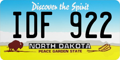 ND license plate IDF922