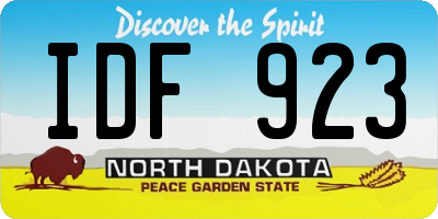 ND license plate IDF923