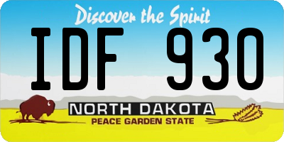 ND license plate IDF930