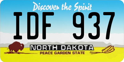ND license plate IDF937