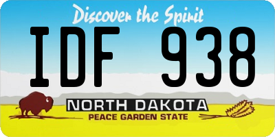 ND license plate IDF938