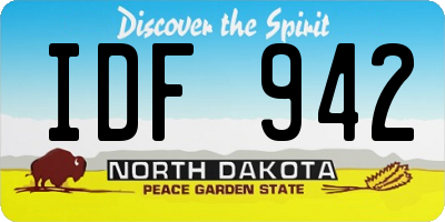 ND license plate IDF942