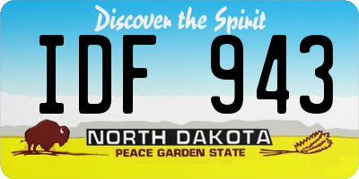 ND license plate IDF943