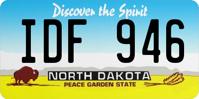 ND license plate IDF946