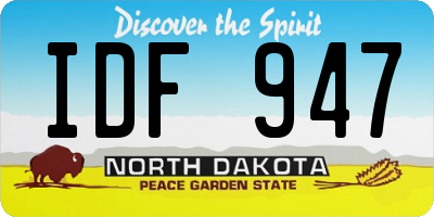 ND license plate IDF947