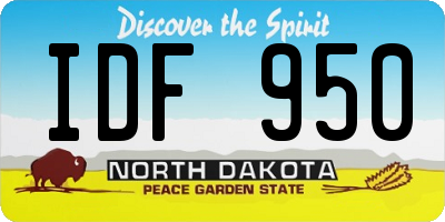 ND license plate IDF950