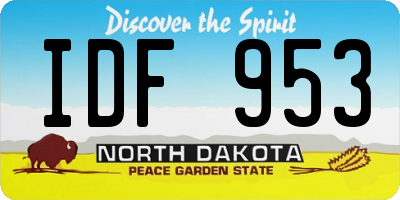 ND license plate IDF953