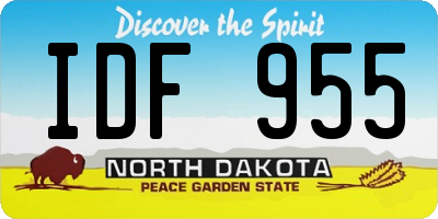 ND license plate IDF955