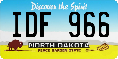 ND license plate IDF966