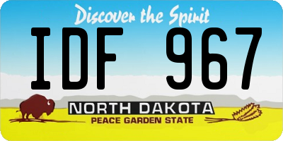 ND license plate IDF967