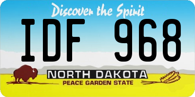 ND license plate IDF968