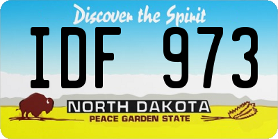 ND license plate IDF973