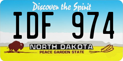 ND license plate IDF974
