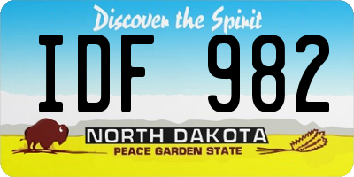 ND license plate IDF982