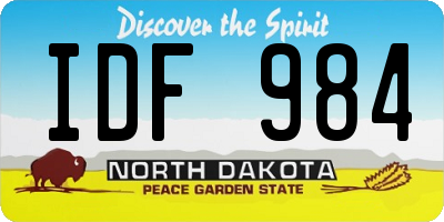 ND license plate IDF984