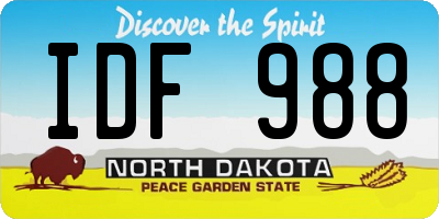 ND license plate IDF988