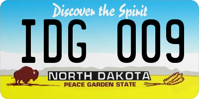 ND license plate IDG009