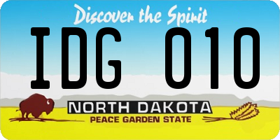 ND license plate IDG010