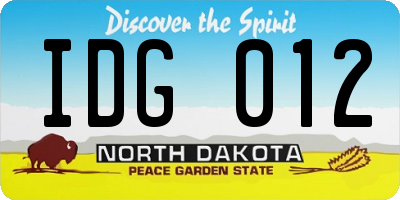 ND license plate IDG012