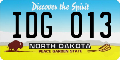 ND license plate IDG013