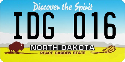 ND license plate IDG016