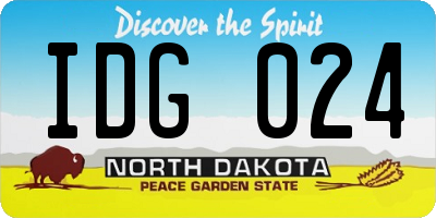 ND license plate IDG024