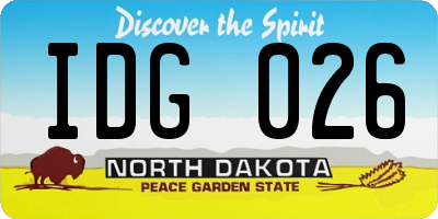 ND license plate IDG026