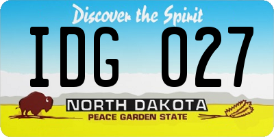 ND license plate IDG027