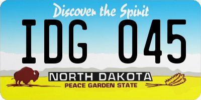 ND license plate IDG045