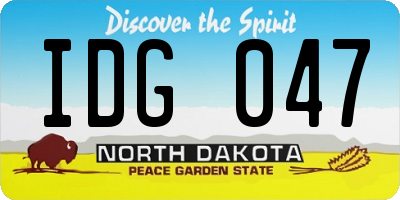 ND license plate IDG047