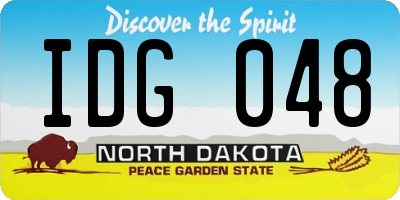 ND license plate IDG048