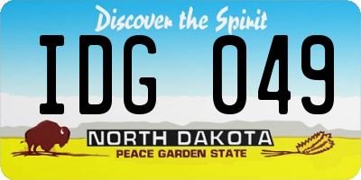 ND license plate IDG049