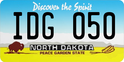ND license plate IDG050