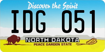 ND license plate IDG051