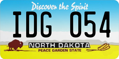 ND license plate IDG054