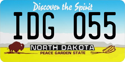 ND license plate IDG055