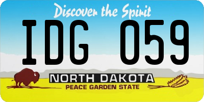 ND license plate IDG059