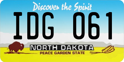 ND license plate IDG061
