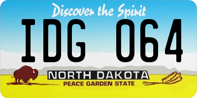 ND license plate IDG064