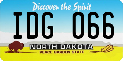 ND license plate IDG066