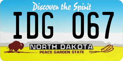 ND license plate IDG067