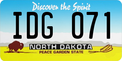 ND license plate IDG071