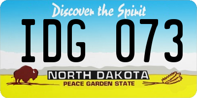 ND license plate IDG073