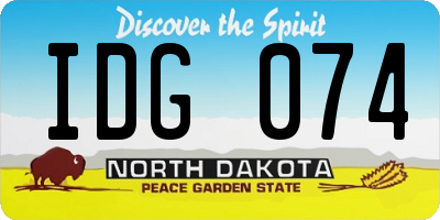 ND license plate IDG074