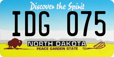 ND license plate IDG075