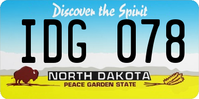 ND license plate IDG078