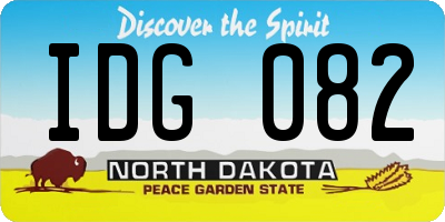 ND license plate IDG082