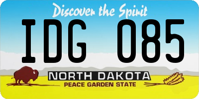 ND license plate IDG085