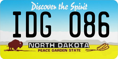 ND license plate IDG086