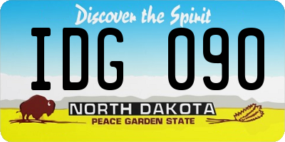 ND license plate IDG090